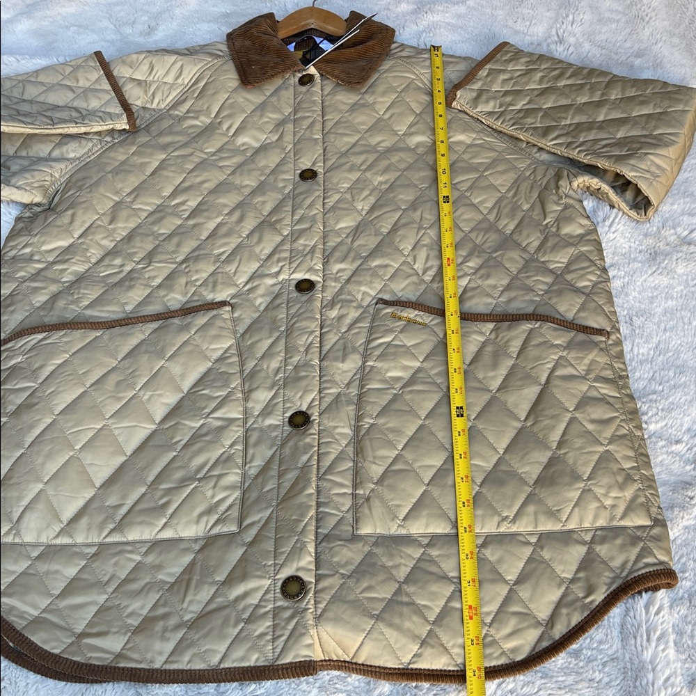 Barbour X Tuckernuck Miley Women's Beige Quilt Jacket in Light Fawn Size 10 - Picture 8 of 12